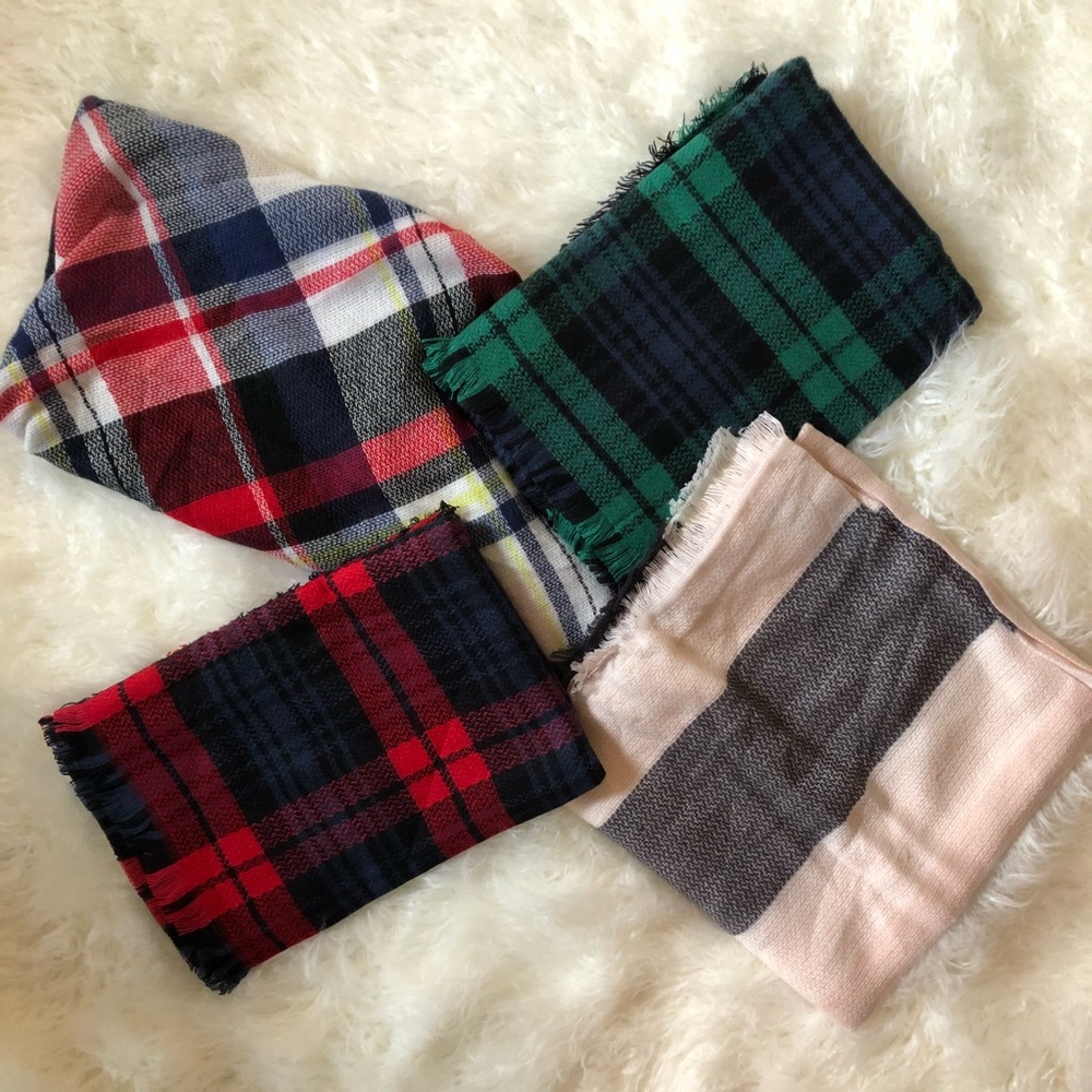 Plaid Blanket Scarves
